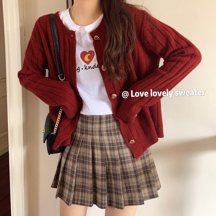 Áo khoác len cardigan tay dài thời trang Hàn Quốc 6184