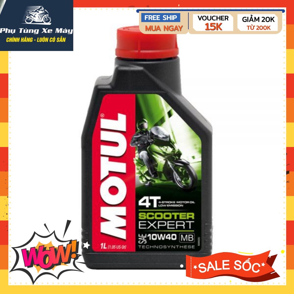 Nhớt tổng hợp xe ga Motul 0.8 L Scooter Expert LE 10W40 800ml dầu 93K 93K, Hàng mới - Giá rẻ do là đại lý chính hãng