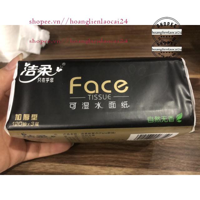Set 12 gói - Giấy ăn FACE đen cao cấp