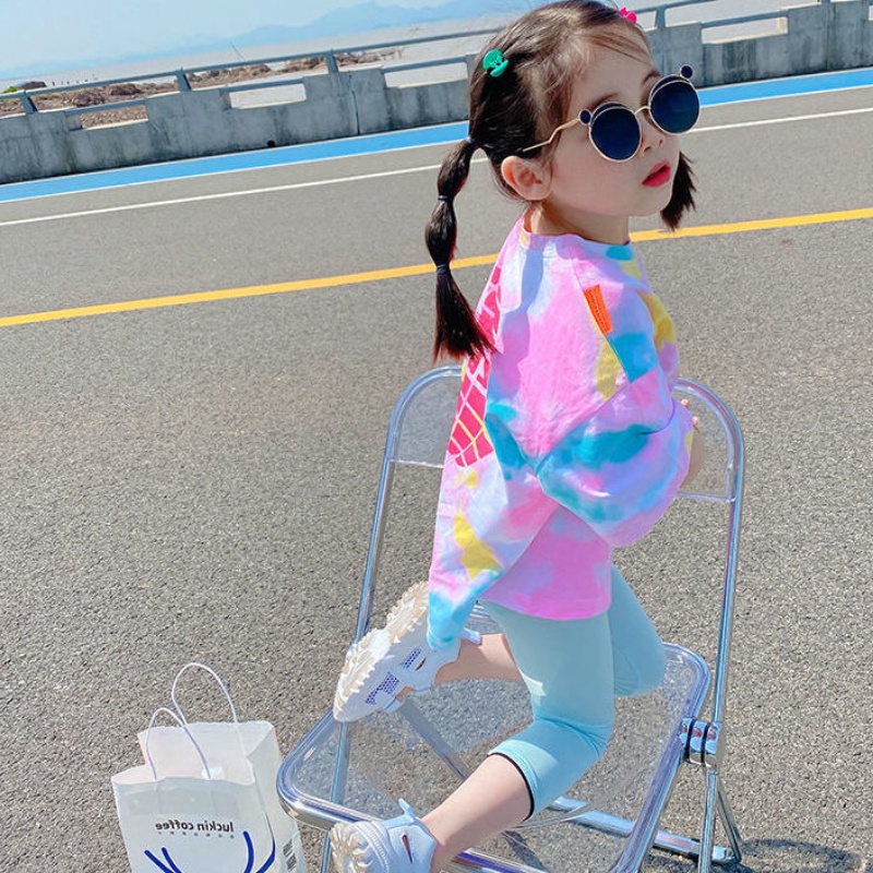 Áo Thun Tay Ngắn Bằng Cotton Mỏng Phong Cách Hàn Quốc Thời Trang Mùa Hè Cho Bé Gái 1-7 Tuổi