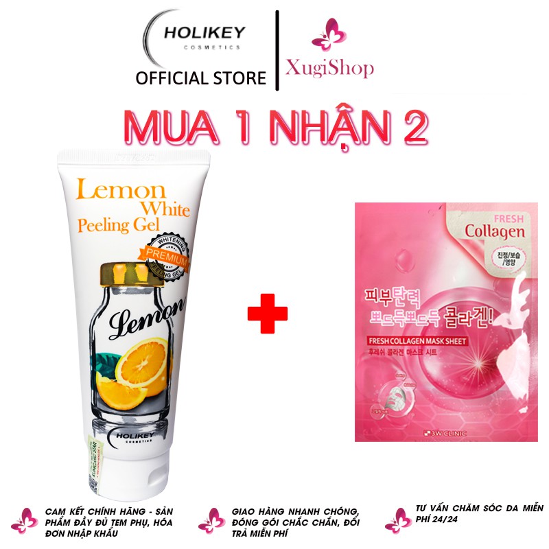 Gel tẩy tế bào chết chanh vàng làm trắng - cung cấp vitamin C Holikey Lemon White Peeling Gel 100ml