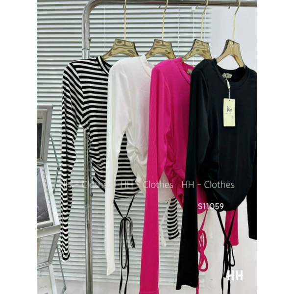 Áo thun tay dài dây cột eo hot trend (A15)