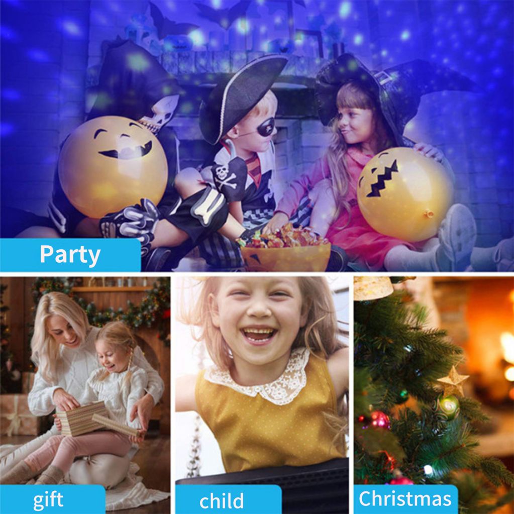 Đèn ngủ 5W hình mặt trăng và ngôi sao nhiều màu sắc xoay 360 độ lãng mạn