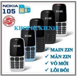 ĐIỆN THOẠI NOKIA 105  2 SIM MÀN ZIN, MAN ZIN CHÍNH HÀNG BH12