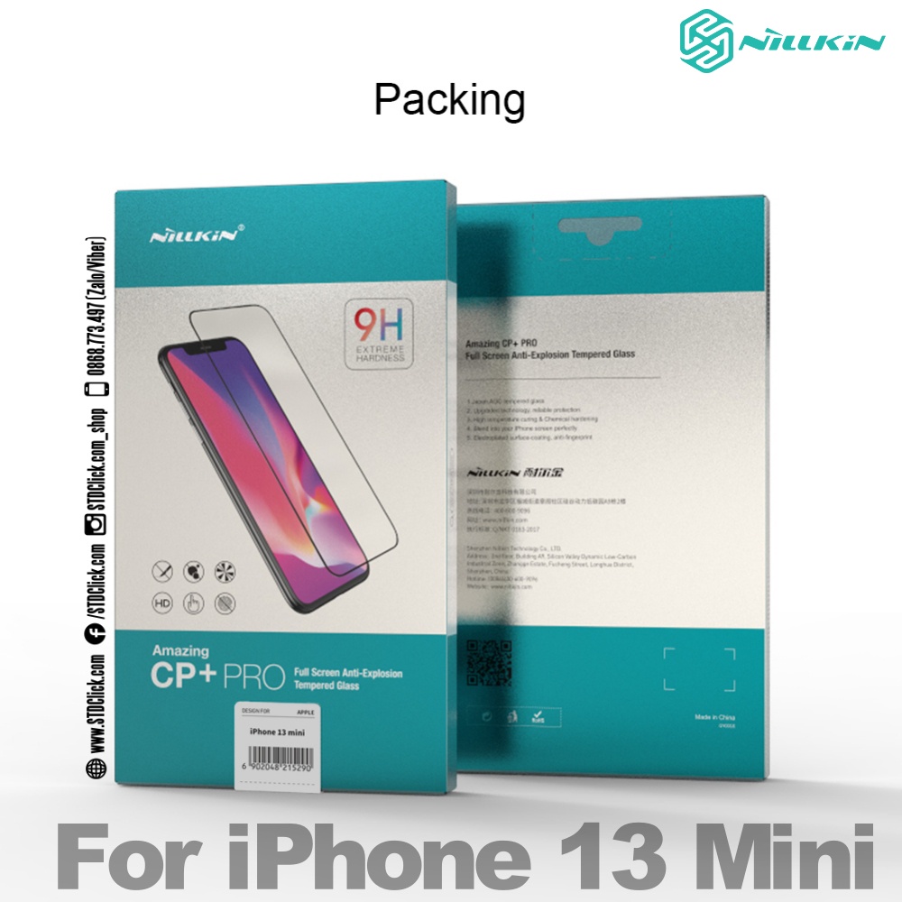 KÍNH CƯỜNG LỰC IPHONE 13 MINI NILLKIN CP+PRO 2.5D CHÍNH HÃNG