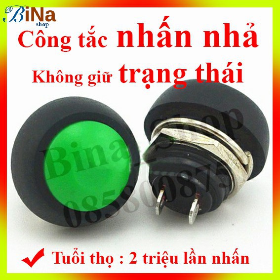 Công tắc nhấn nhả có chống nước, nút nhấn Reset/Passing/Arduino/Còi Xe/Chuông Cửa