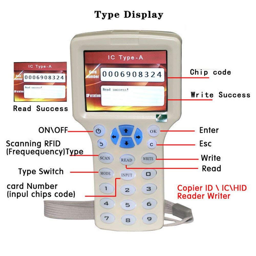 Máy sao chép thẻ từ RFID 10 tần số 125 Khz - 13.56 Mhz chép thẻ thang máy thẻ xe