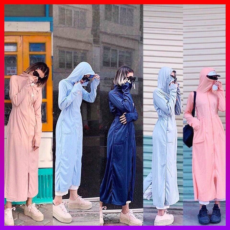 Áo choàng nắng dài vải kim cương thông hơi siêu mát | BigBuy360 - bigbuy360.vn