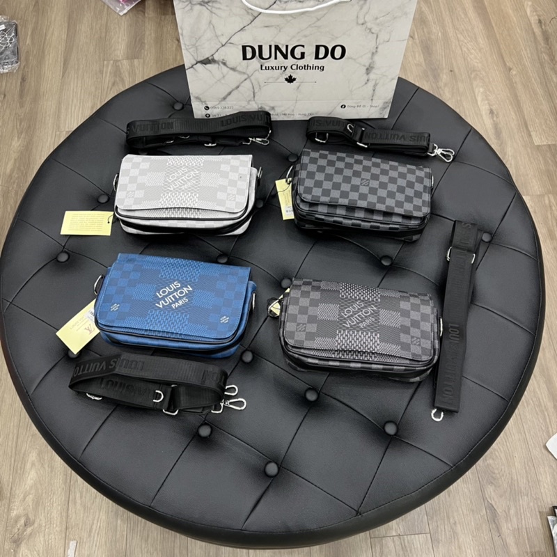 Túi đeo chéo hoa tiết ô caro kèm ảnh thật tại shop