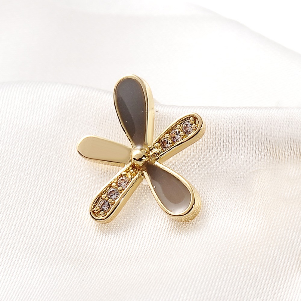 Silver Plated 925 Earrings Simple Flower Pattern Korean Fashion