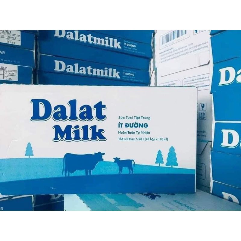 Dalat milk hộp 180ml, sữa tươi Đà lạt