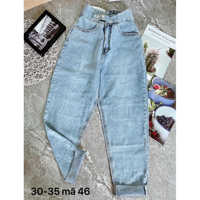Quần jean baggy nữ MS46 ✈️ FREESHIP ✈️ Quần jean baggy nữ lưng cao size đại lưng kiểu hàng VNXK bigsize - 2KJean | BigBuy360 - bigbuy360.vn