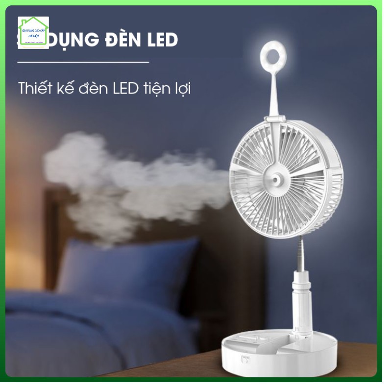 Quạt Phun Sương 𝐆𝐈𝐀𝐃𝐔𝐍𝐆.𝐇𝐀𝐍𝐆𝐍𝐎𝐈𝐃𝐈𝐀𝐓𝐑𝐔𝐍𝐆 Quạt tích điện phun sương, có đèn đọc sách, Có thể gấp gọn, dễ di chuyển