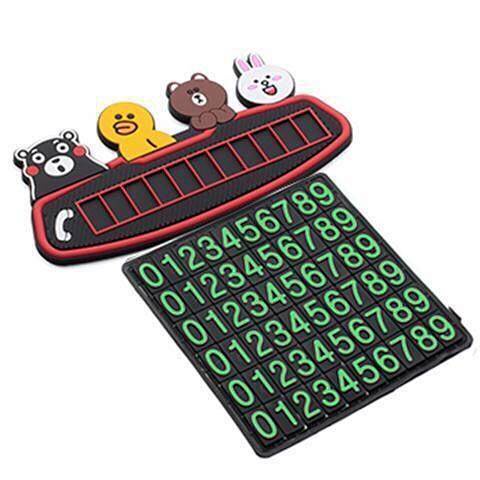 Cartoon Car Temporary Parking Card Cute Phone Number Parking Card Luminous Sun Protection Moving Car inside Parking Plate uR7A