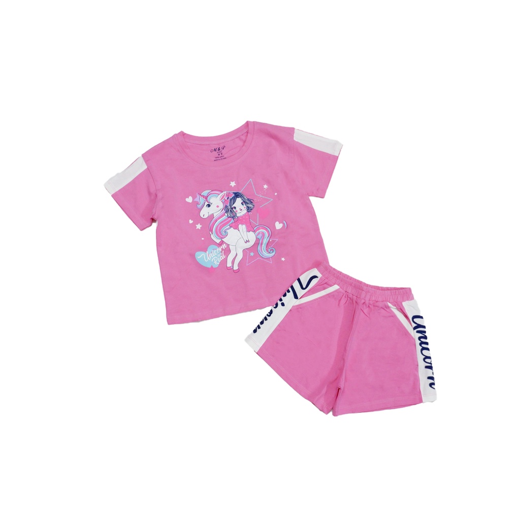 Bộ sort đùi cotton quần có túi dành cho bé gái 18-32kg