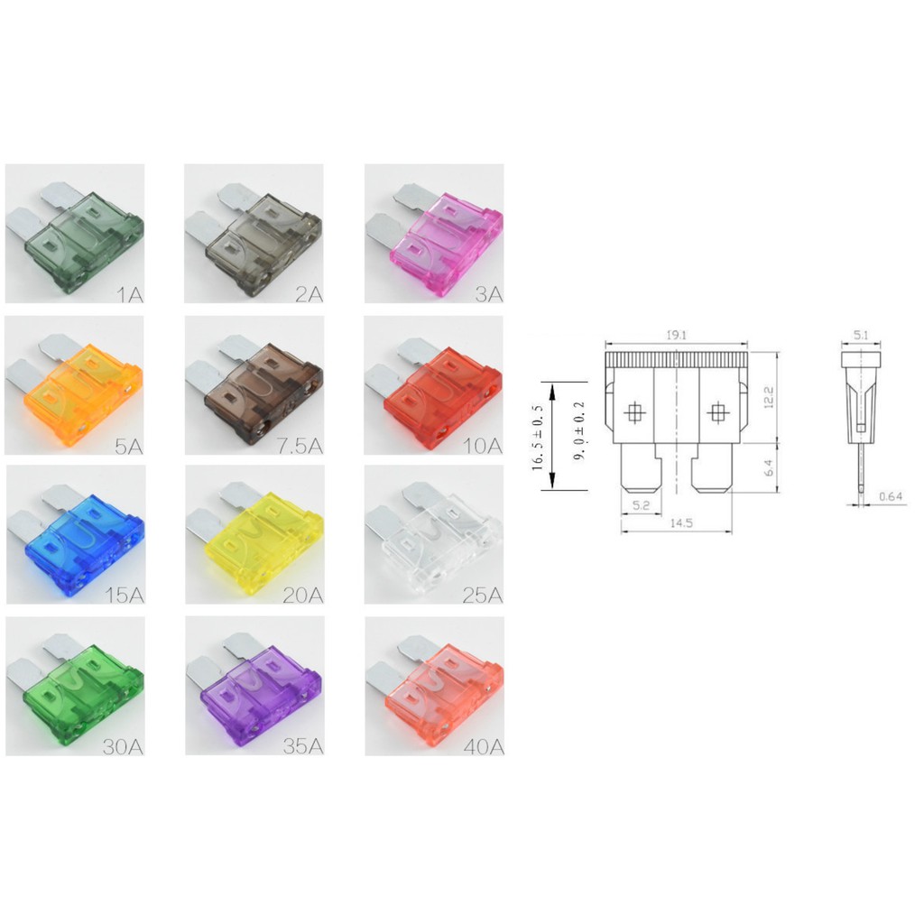 Cầu chì cho xe nâng và các loại xe cơ giới 5A 10A 15A 20A