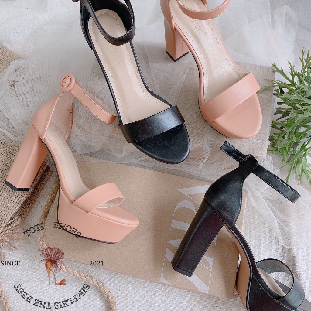 SANDAL CAO GÓT TOTIIE SHOES - GUỐC NỮ 10 PHÂN - GIÀY NỮ QUAI NGANG KHÓA CÀI - SANDAL CAO GÓT ĐẾ ĐÚP 