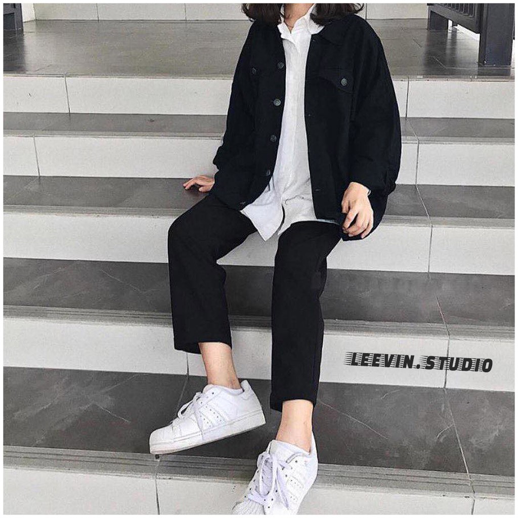 Áo Khoác Jean Unisex Outfits Nam Nữ Form Rộng (Kèm hình thật + Video) - Áo khoác bò Leevin Store | BigBuy360 - bigbuy360.vn