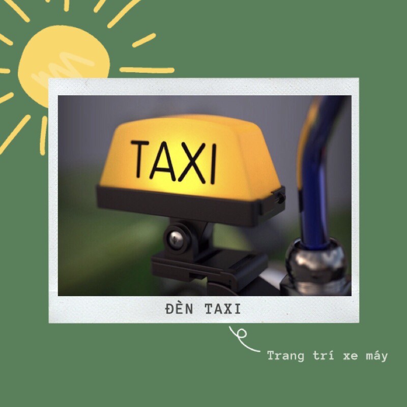 Đèn Taxi Gắn Xe Máy (5 chế độ đèn)|Có Flash Và Bộ Dây Sạc, Pax Gắn Chân Kiếng, Nón Bảo Hiểm