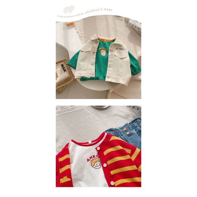 Áo Thun Cotton Tay Dài Cổ Tròn Thời Trang Xuân Thu Phong Cách Hàn Quốc Cho Bé