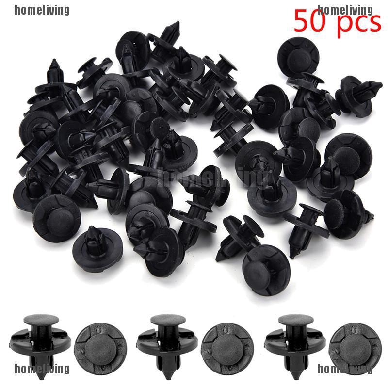Set 50 Đinh Tán Nhựa 8mm Màu Đen Cho Xe Hơi