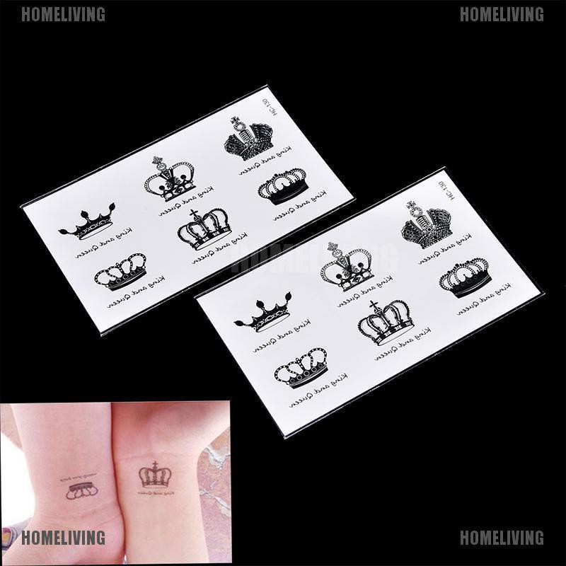 Hình Xăm Dán Tạm Thời Hình Vương Miện Chống Nước Dùng Một Lần Cho Nữ