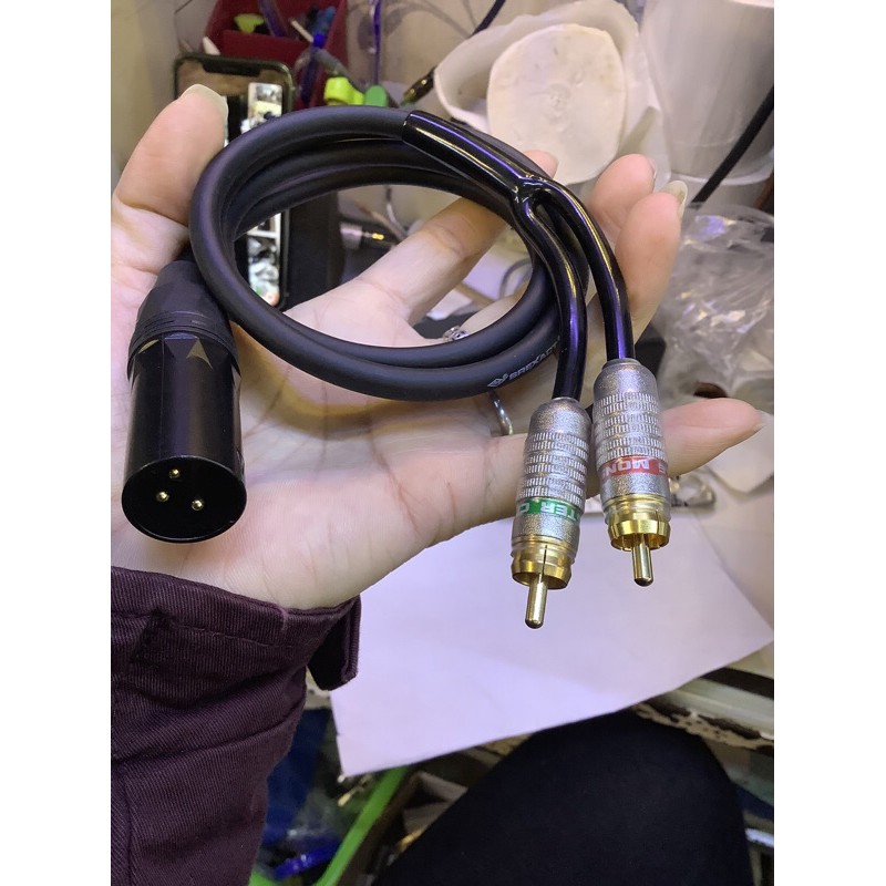 Dây Canon XLR ra 2 av cao cấp Taiwan