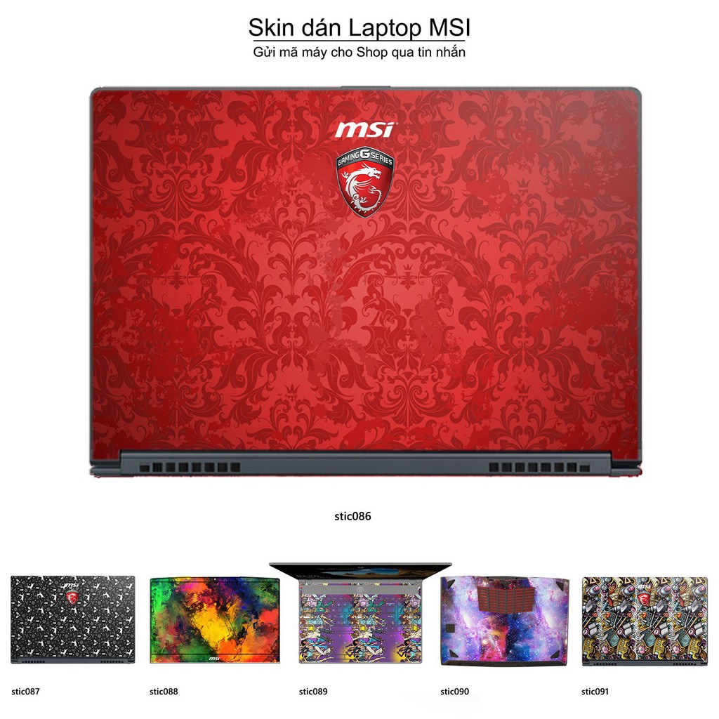 Skin dán Laptop MSI in hình Hoa văn sticker _nhiều mẫu 15 (inbox mã máy cho Shop)