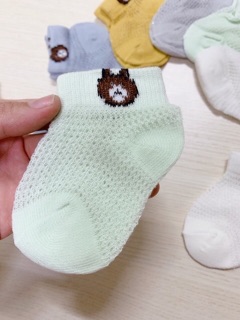 Sét 5 đôi tất lưới hình gấu cho bé