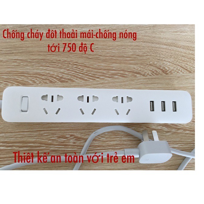 Ổ cắm Xiaomi Power Strip có 3 cổng USB