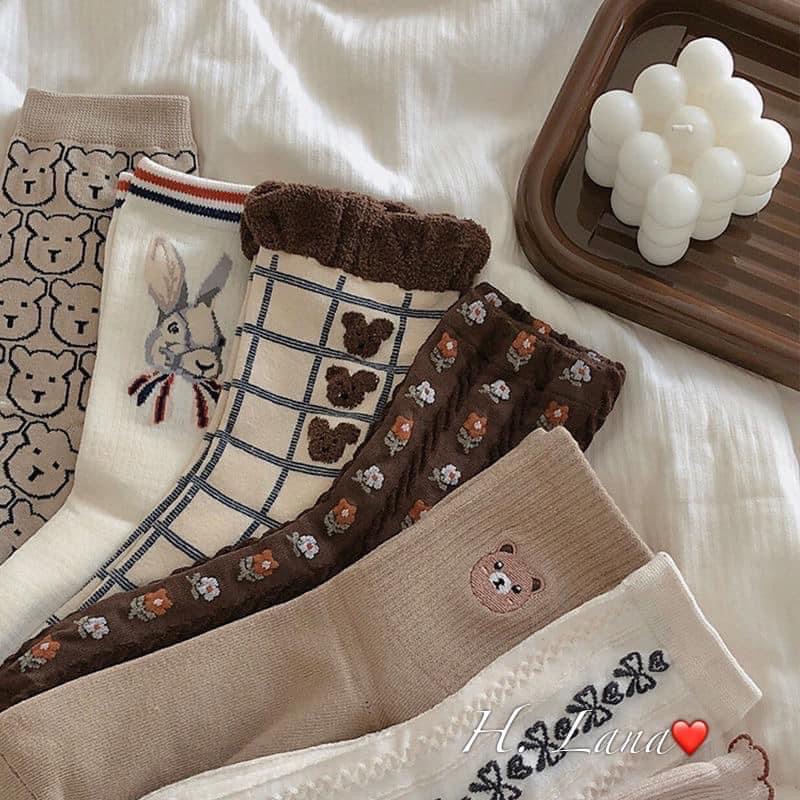 COMBO 8 ĐÔI TẤT HOA CÂY THÔNG