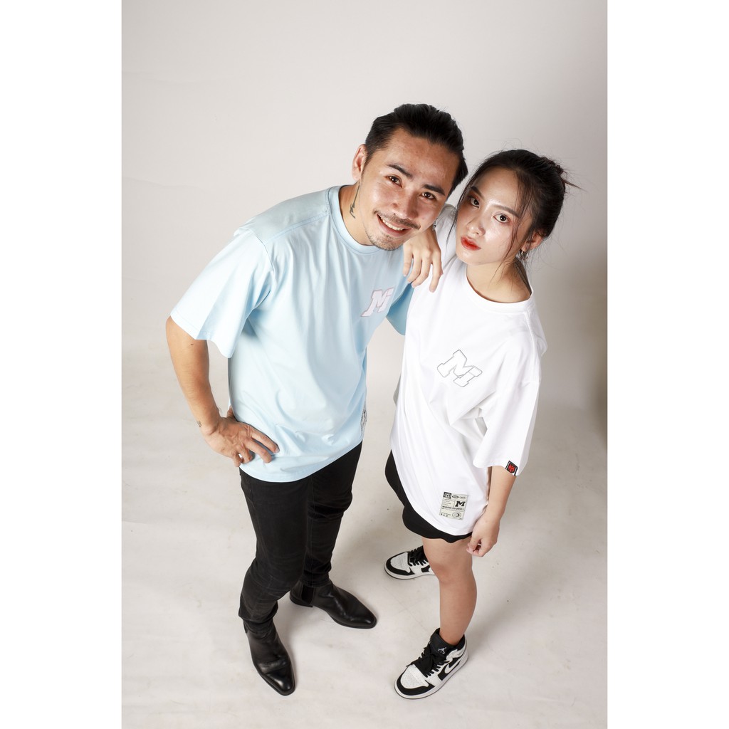 Áo thun Form Rộng Tay Lỡ Unisex Thêu Logo M Cao Cấp Local Brand M Studio