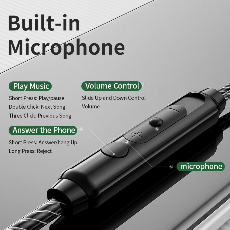 Tai nghe nhét tai có dây SPRISE Tm01 giắc cắm 3.5mm có micro