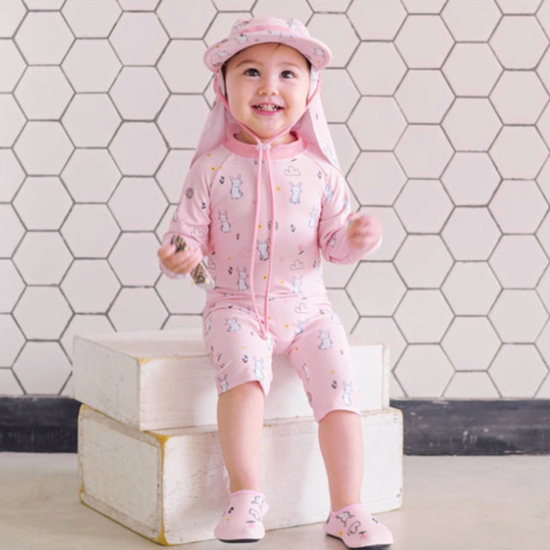 Bộ Đồ Bơi Một Mảnh In Họa Tiết Hoạt Hình Cá Mập + Mũ Bơi Kiểu Hàn Quốc Thời Trang Cho Bé Trai 1-7 Tuổi