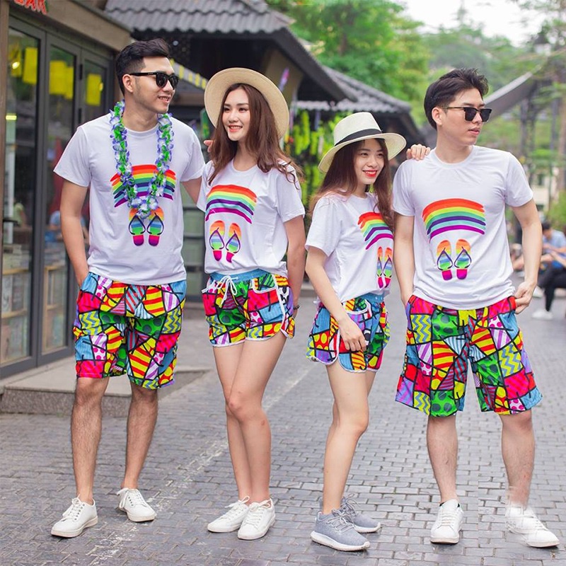 Đồ đi biển nam nữ nguyên set áo quần cho gia đình bé trai gái hội nhóm bigsize nổi bật GD001 Bin Action