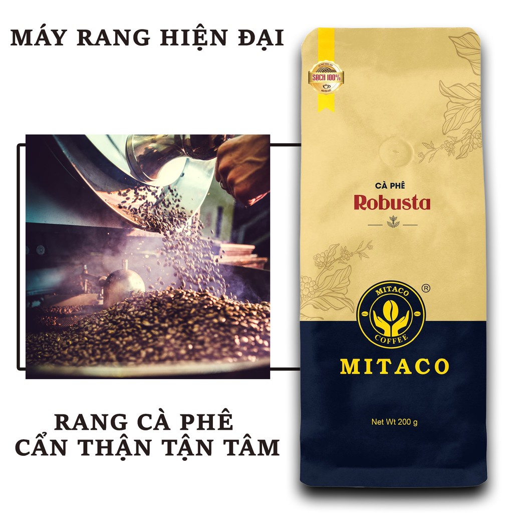 Cà phê Robusta Honey nguyên chất MITACO COFFEE (Gói 200g)