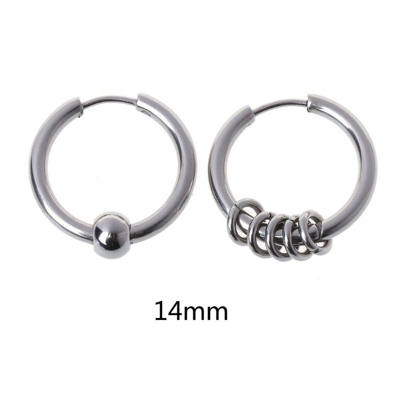 Bông Tai Tròn Bằng Thép Titan 8mm - 20mm