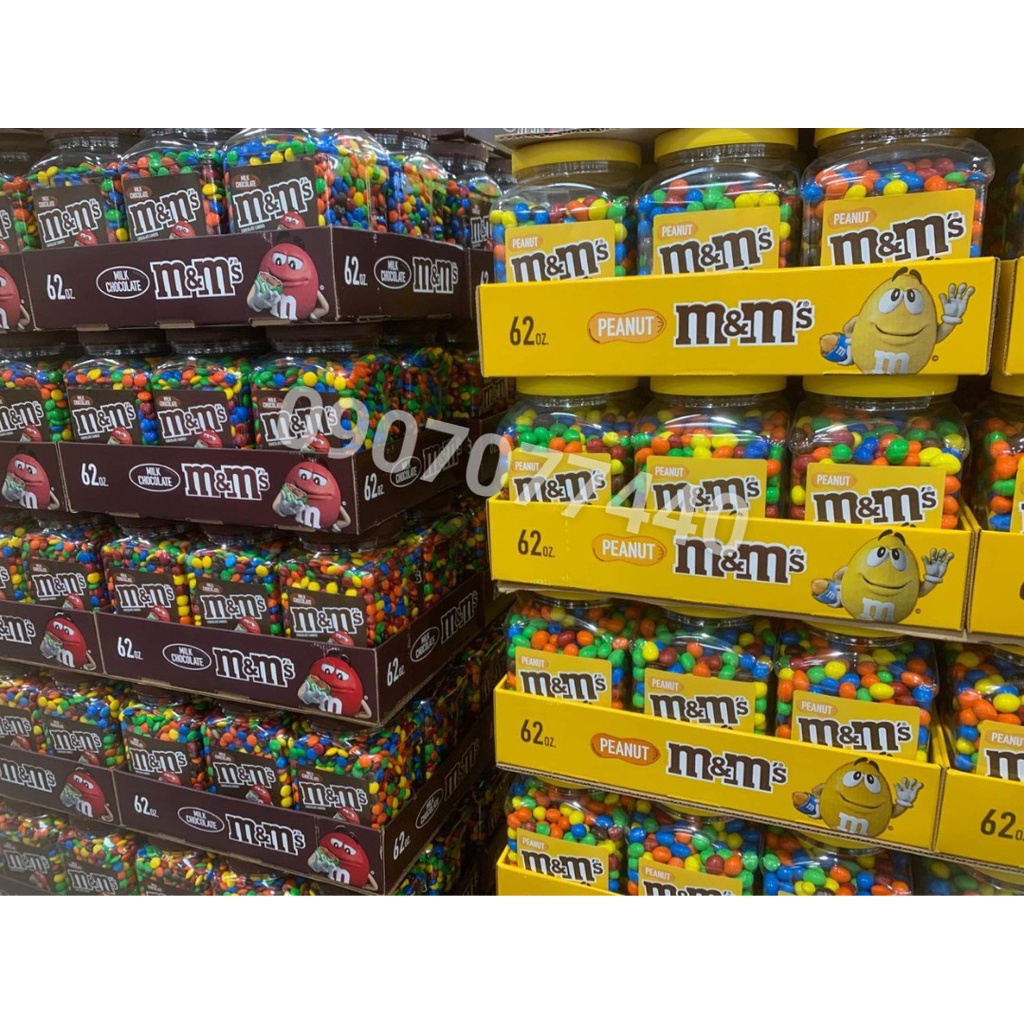 Chocolate sữa M&M date 3-4/2024 truyền thống và nhân đậu phộng nguyên hạt - EDS Hàng Mỹ