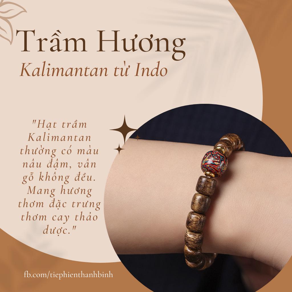 Chuỗi Hạt Trầm Hương Kalimantan Mix Hạt Thu Hút Năng Lượng Tốt Chuyển Tài Vận 8x9mm