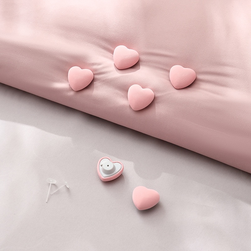 Set 4 Kẹp Giữ Ga Trải Giường/Vỏ Chăn Bằng Cotton Chống Trượt Hình Trái Tim