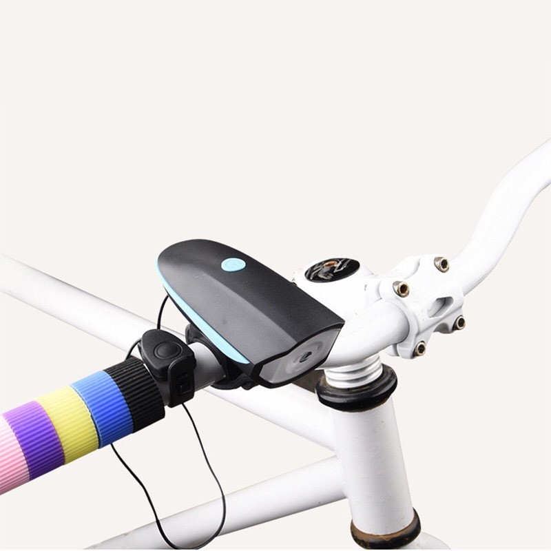 Đèn pha tích hợp còi xin đường chạy pin sạc cổng USB