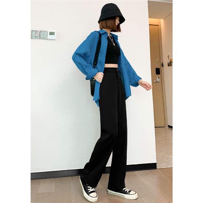 Quần tây nữ, quần nữ ống rộng 1 nút size 26-30 chất mịn đẹp SKUQ-02A