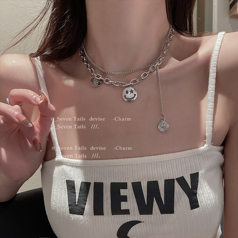 vòng cổ Chất Liệu Thép Titan Hình Mặt Cười C139