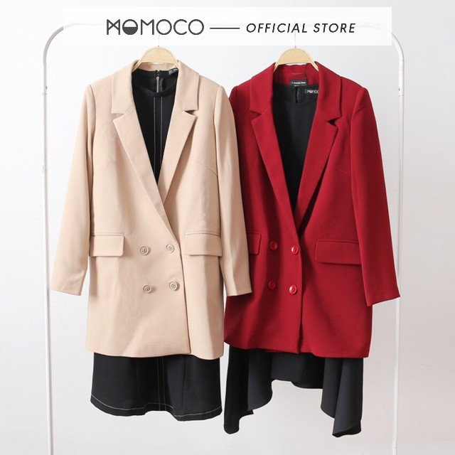 Áo Signature Blazer Nữ MOMOCO Tay Dài Dáng Suông Rộng Rãi Thanh Lịch M1086