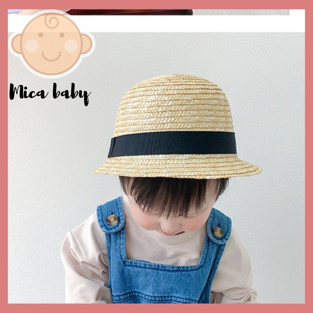 Mũ cói vành rộng cho bé phong cách Nhật Bản đáng yêu Mica baby
