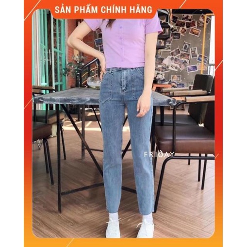 Quần jeans cạp cao ống đứng - mã 3529 hàng QC -KH8