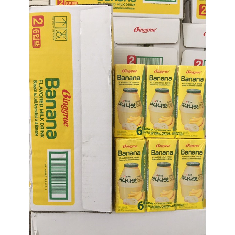 Sữa chuối binggrae Hàn Quốc (1 lốc 6 hộp x 200ml) | BigBuy360 - bigbuy360.vn
