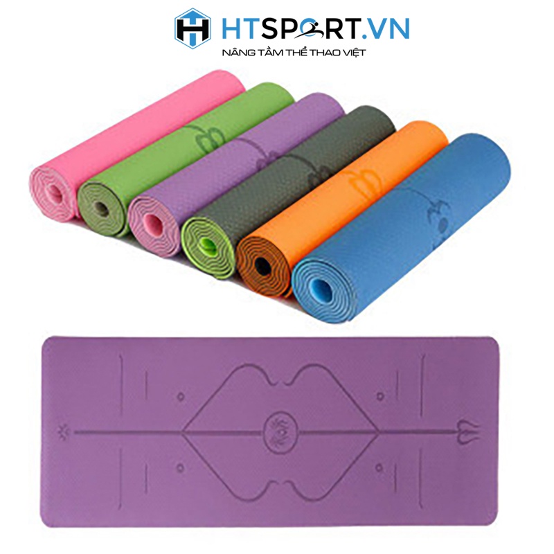 Thảm Yoga, Thảm Tập  Yoga Định Tuyến 8MM  TPE 2 Lớp, Chống Trượt Giá Rẻ