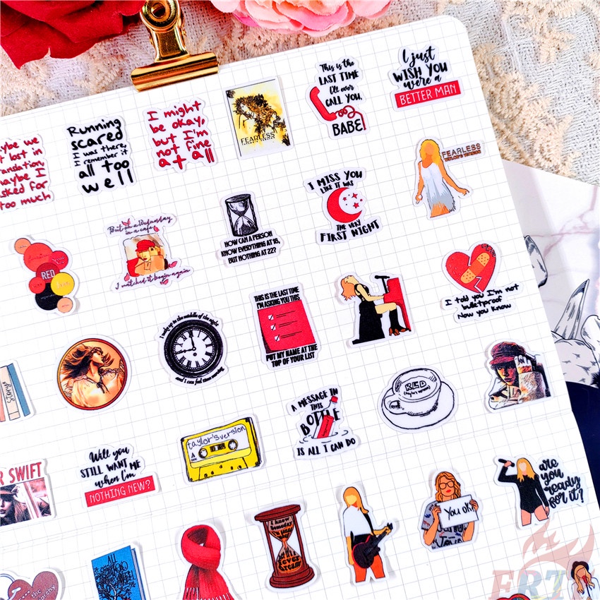 ★★★ Taylor Swift. Sticker Mini Q-1 Dán Trang Trí Album ★★★ 48 Miếng Dán Decal Thời Trang Trang Trí Album
