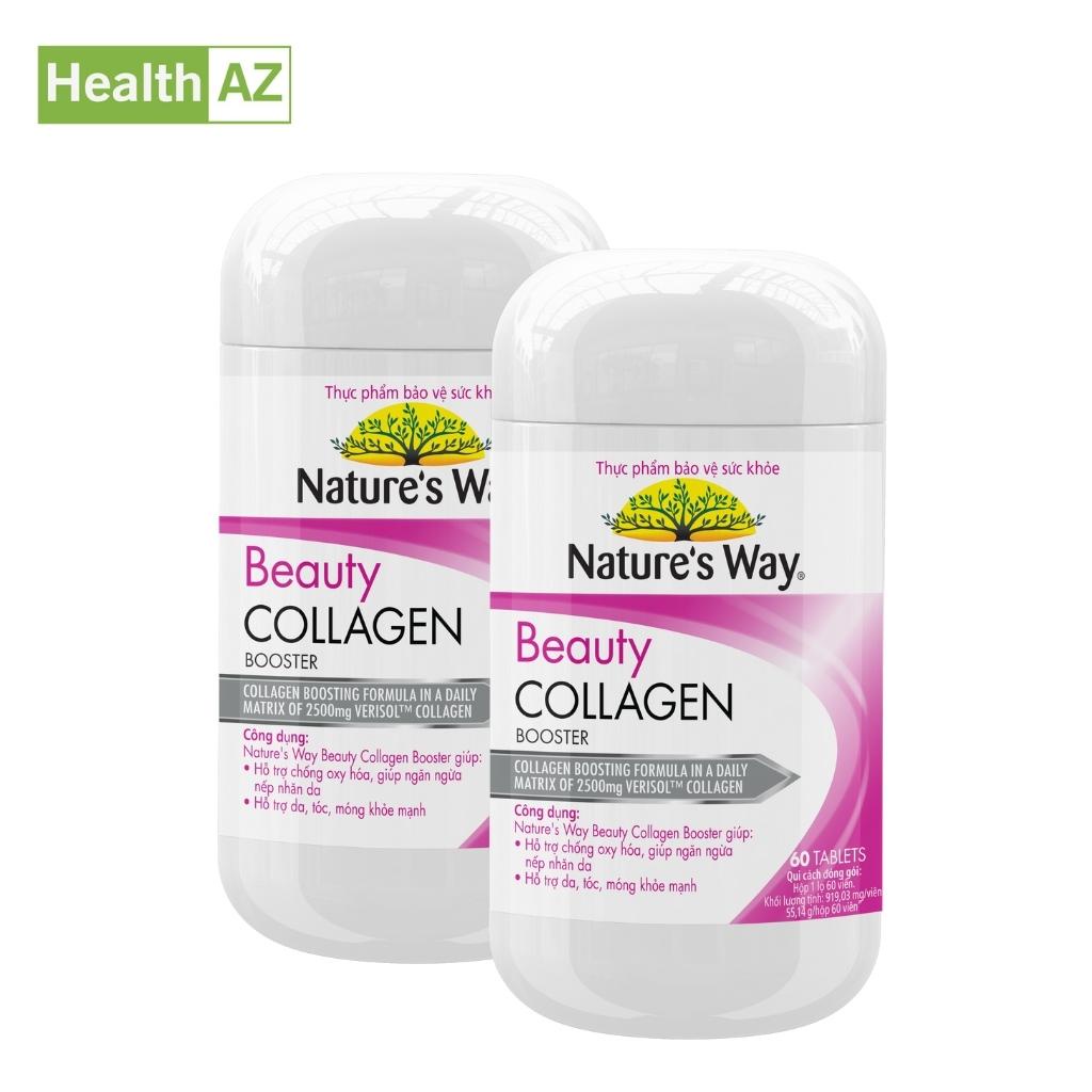 Combo 2 Viên Uống Đẹp Da Collagen Beauty Booster NATURE'S WAY Hỗ Trợ Ngăn Ngừa Oxy Hóa, Hộp 60 Viên x 2